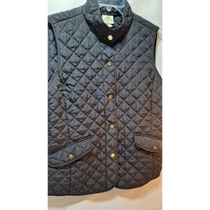 St. John's Bay Black Quilted Women's Vest Sz L